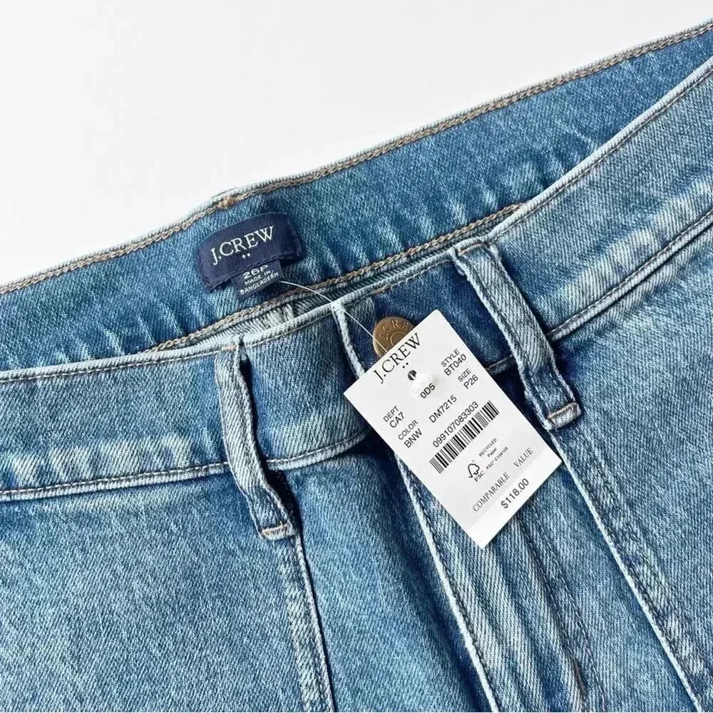 J. Crew Factory Petite Cropped Ankle Patch Pocket Jeans in Medium Wash 26P NWT - Picture 5 of 6